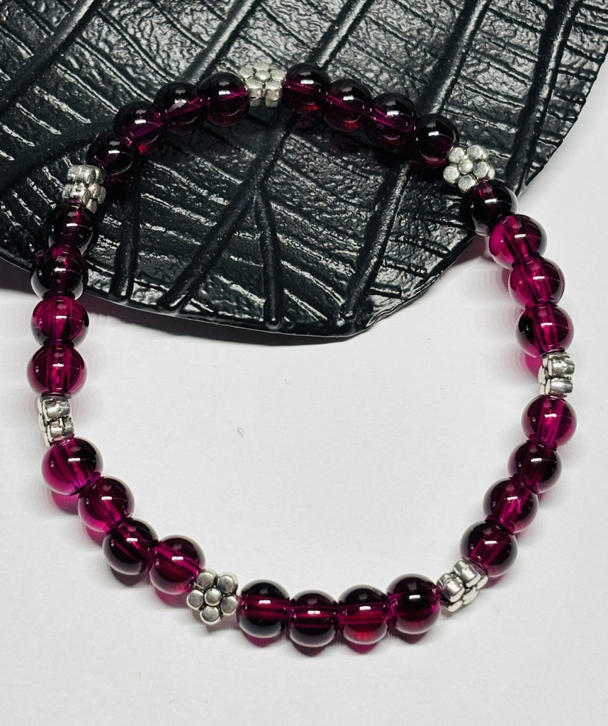 BRACELET Femme en Agate rose foncé