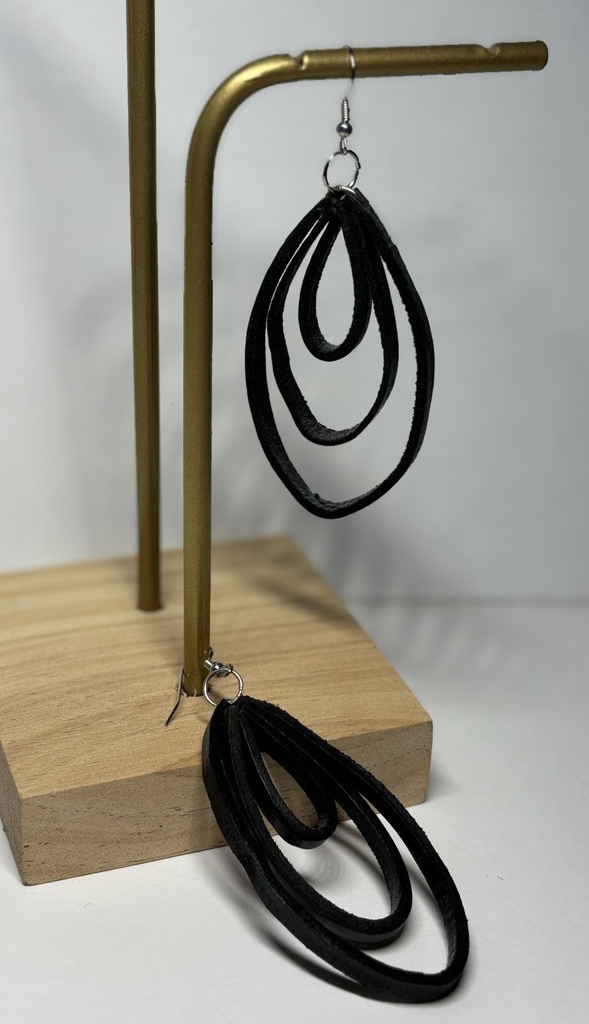 BOUCLES D'OREILLES en cuir 3 spirales