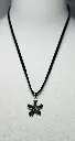 COLLIER Femme "fleur argentée strassée"