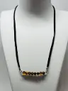COLLIER mixte "rangée de perles style ambre"