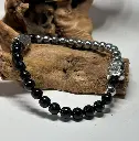 BRACELET Homme en pierres Hématite et Tourmaline