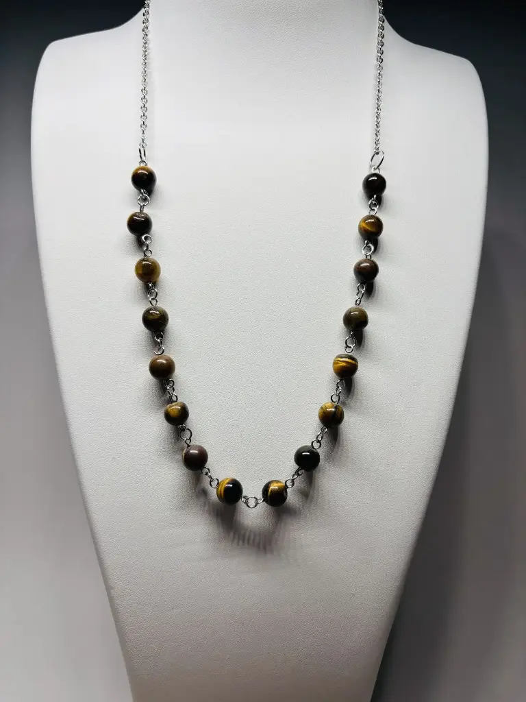 COLLIER Femme en Oeil de Tigre 