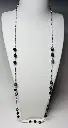 COLLIER-SAUTOIR en perles noires et turquoises