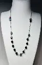 COLLIER Femme en pierres noires et turquoises