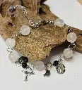 BRACELET Femme en Quartz rose et grenat