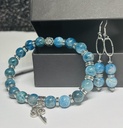 PARURE Femme BRACELET + BOUCLES D'OREILLES en Apatite du Brésil low