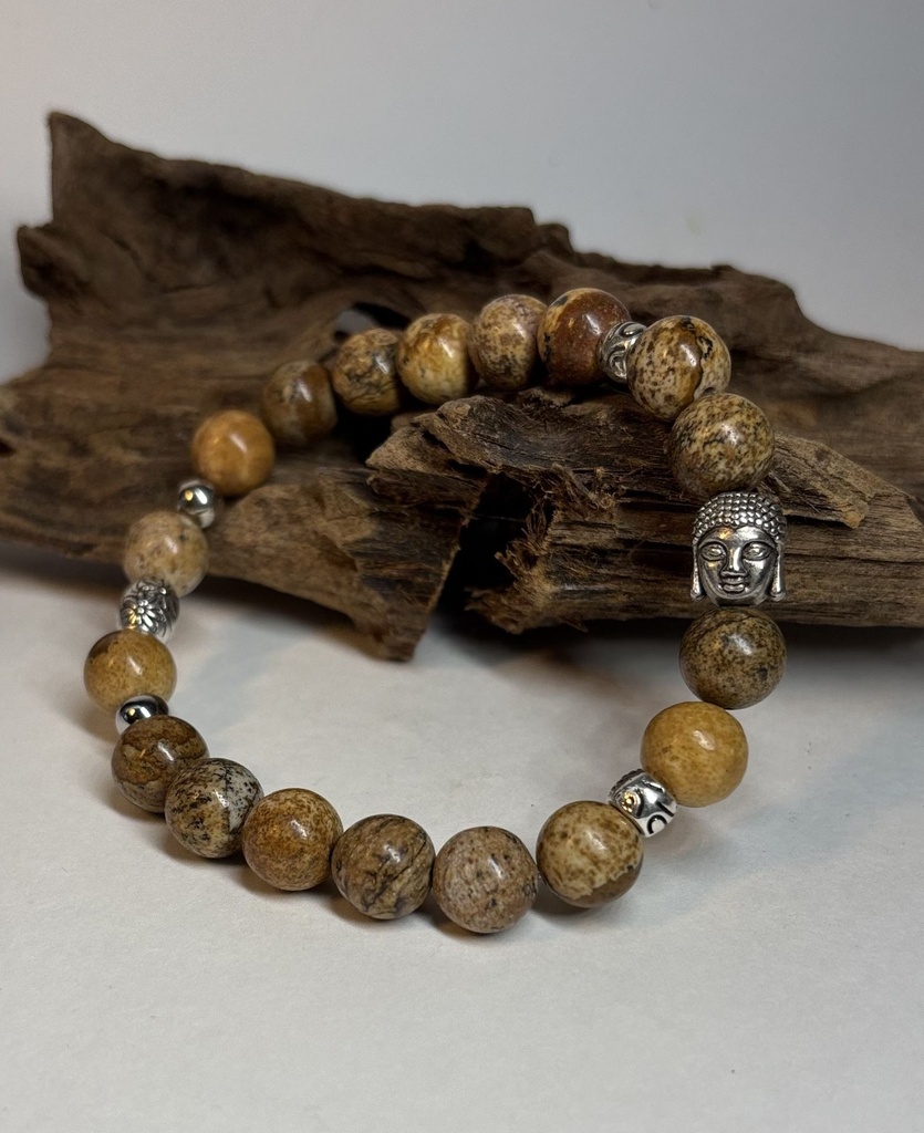 BRACELET Homme en Jaspe paysagé d'Afrique du Sud 
