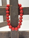 BRACELET Homme en Howlite rouge mat