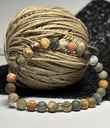 BRACELET Homme en Cherry Jasper mat du Malawi
