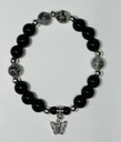 BRACELET Homme en Obsidienne noir et moucheté