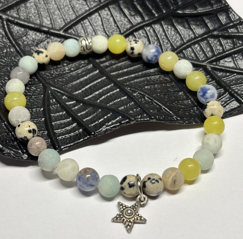BRACELET Homme en Amazonite givrée et mouchetée