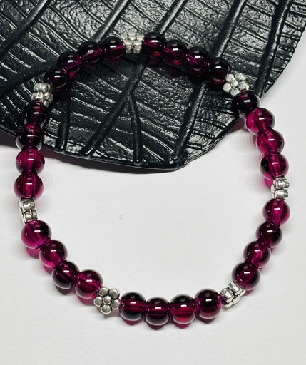[BRAF04] BRACELET Femme en Agate rose foncé