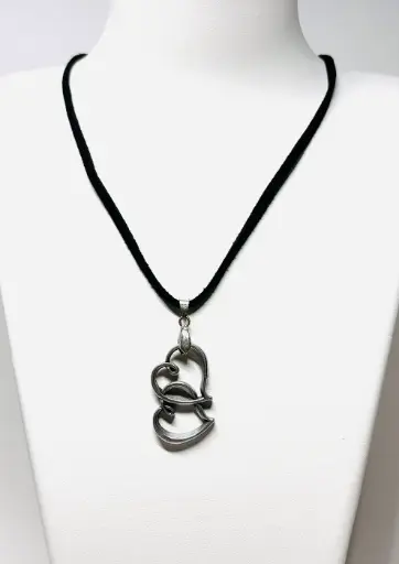 [COLF06] COLLIER Femme "coeurs enlacés" argenté