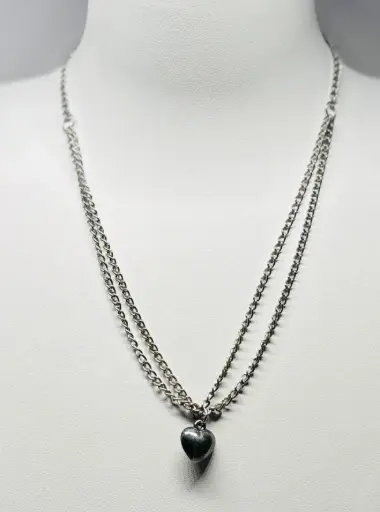 [COLF10] COLLIER Femme "Coeur" argenté