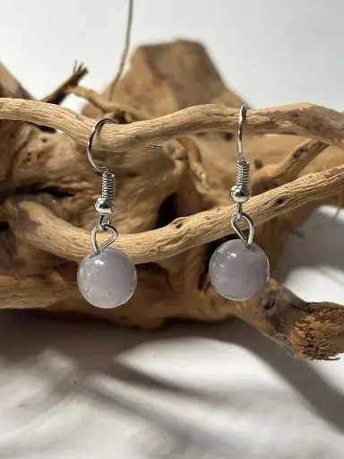 [BOF17] BOUCLES D'OREILLES en pierres Agate grise