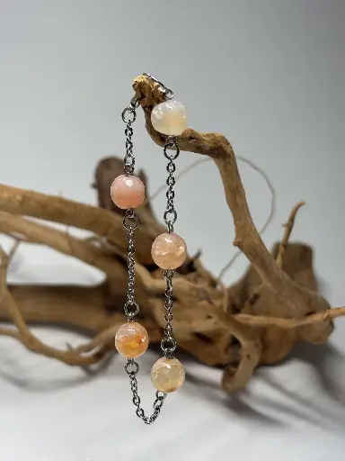 [BRAF30] BRACELET Femme en pierres Agate orangées 