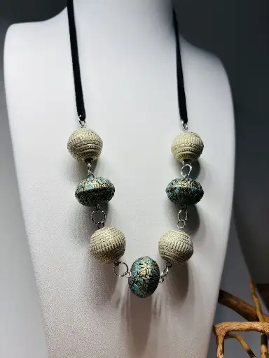 [COLF14] COLLIER Femme perles style "tissées"