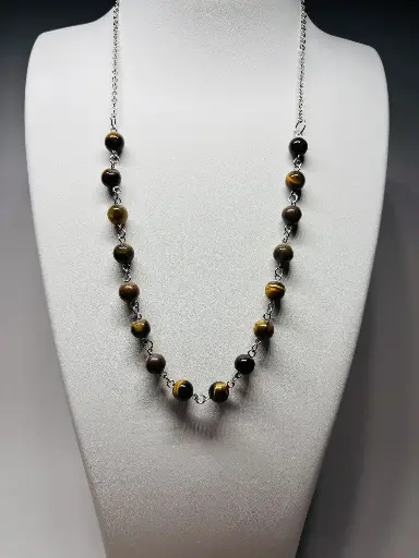 [COLF21] COLLIER Femme en Oeil de Tigre 
