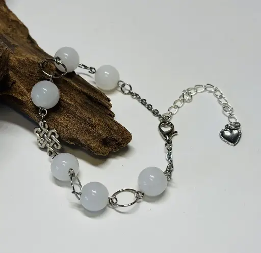 [BRAF39] BRACELET Femme en Jade blanc