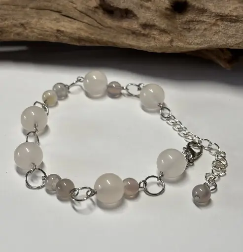 [BRAF40] BRACELET Femme en Quartz rose