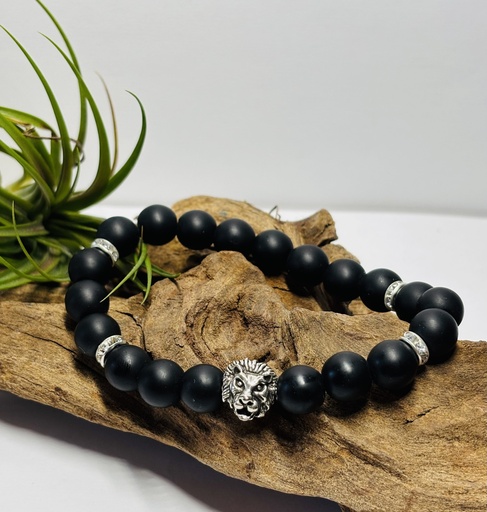 [BRAH03] BRACELET Homme en Onyx noir mat