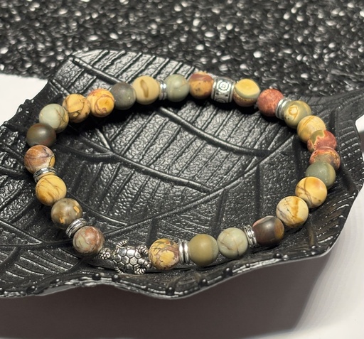 [BRAH05] BRACELET Homme en pierres Cherry Jasper mat du Malawi