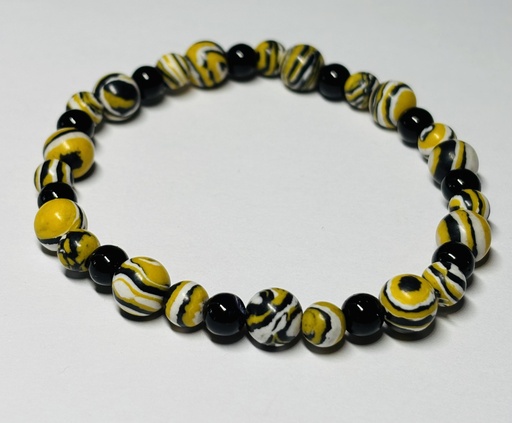 [BRAH17] BRACELET Homme en Malachite et Obsidienne