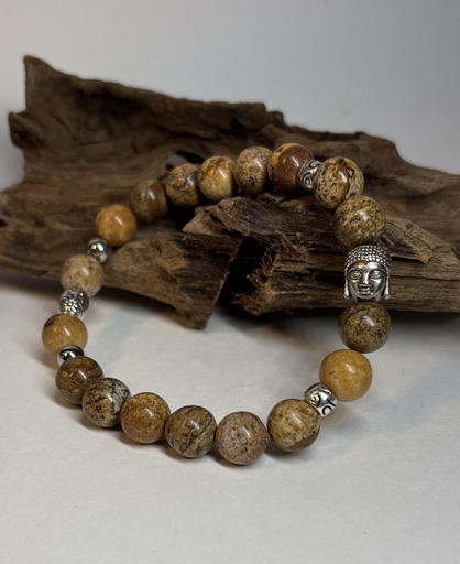 [BRAH25] BRACELET Homme en Jaspe paysagé d'Afrique du Sud 