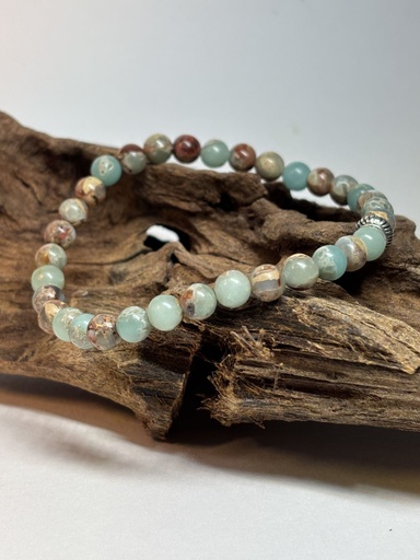 [BRAH08] BRACELET Homme en Jaspe Aquaterra d'Afrique 