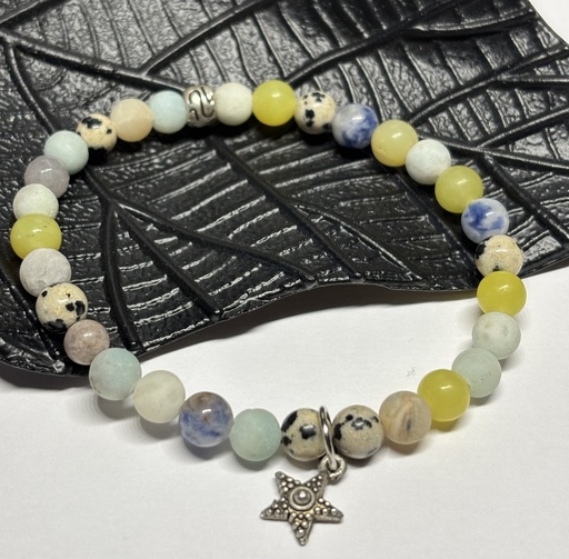 [BRAH22] BRACELET Homme en Amazonite givrée et mouchetée