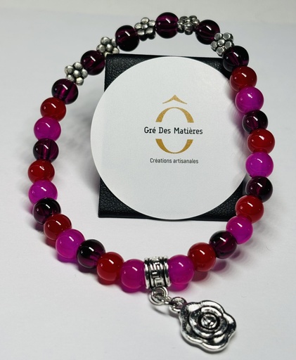 [BRAF02] BRACELET Femme en Agate multi rose
